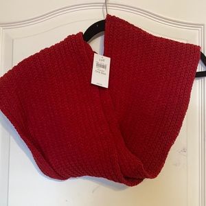 J Jill red knit infinity scarf